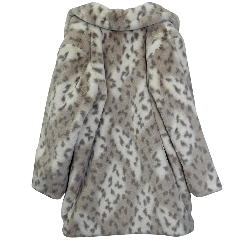 Dennis Basso Lynx Faux Fur Coat Women's Jacket Notch Collar Crossover Lapel 2X