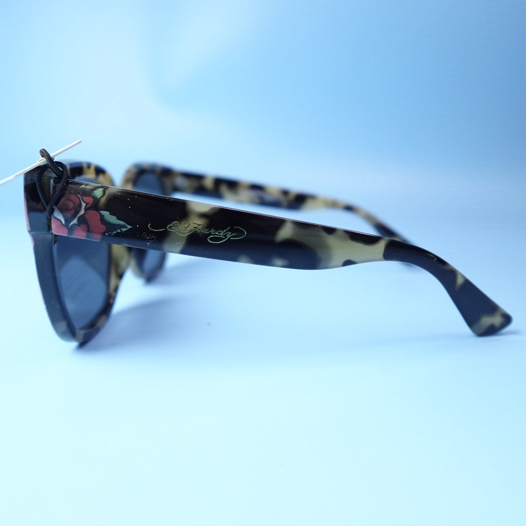 Ed Hardy Love Kills Slowly Collection Sunglasses Black & Tortoiseshell w/ Roses