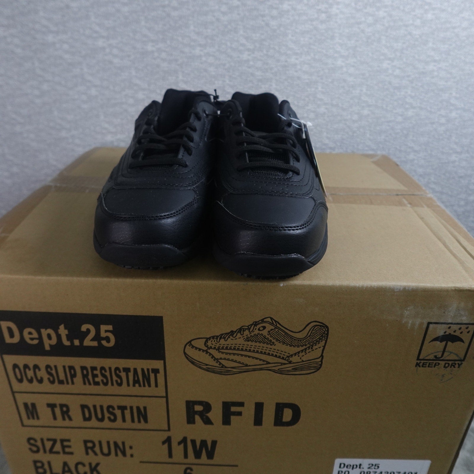 Lot of 6 Tredsafe Dustin Men's Slip Resistant Work Shoes Black Size 11W New