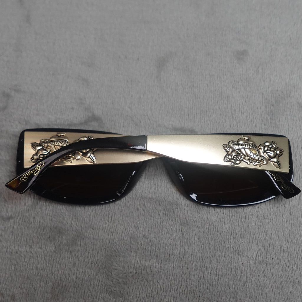 Ed Hardy Eternal Love Kabuki Sunglasses Brown Tortoise UV400 NEW
