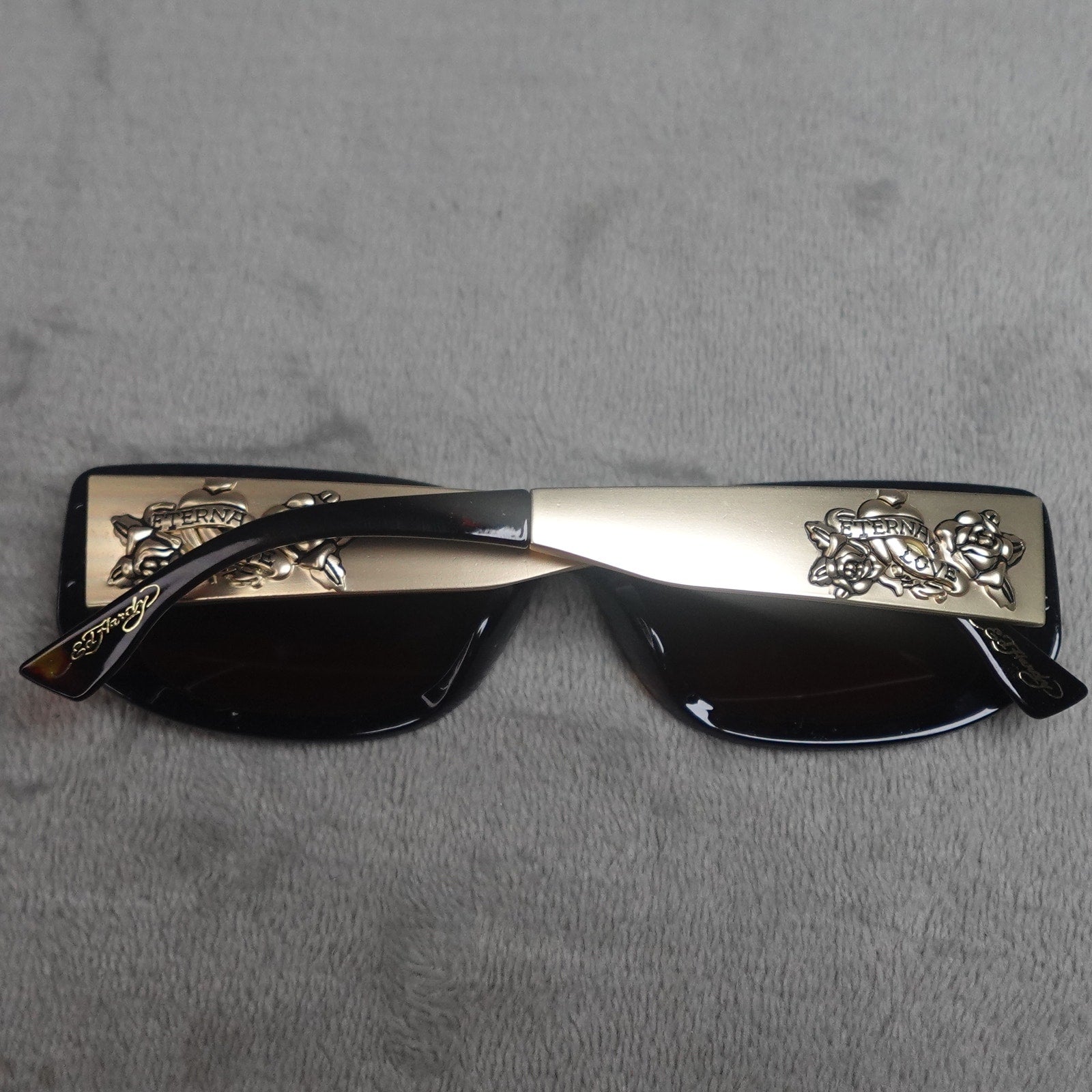 Ed Hardy Eternal Love Kabuki Sunglasses Brown Tortoise UV400 NEW