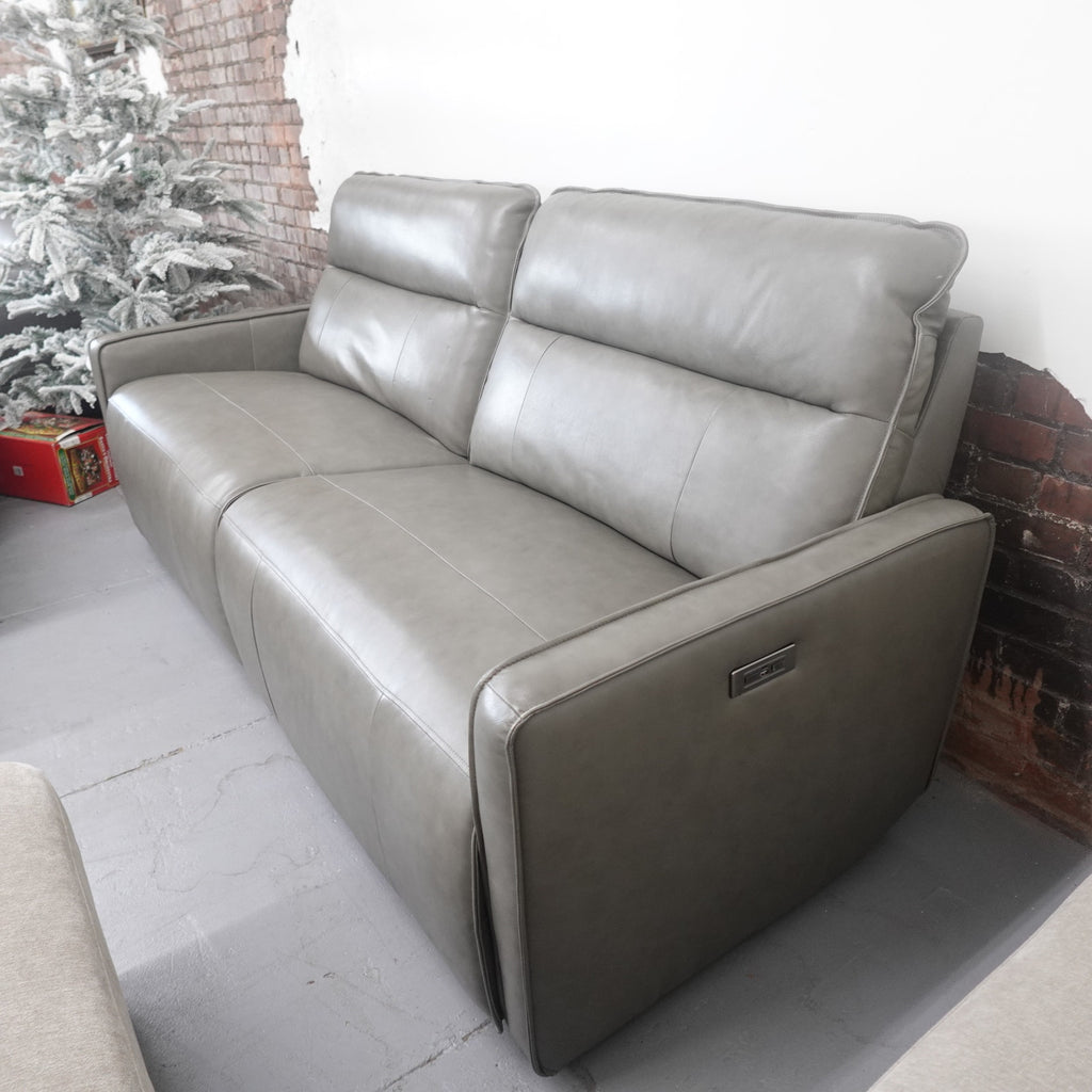 Henredon Keira Leather Power Reclining Sofa with Power Headrests