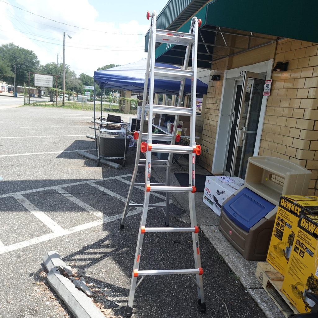 Little Giant MegaLite Multi-Position Ladder with Storage Rack