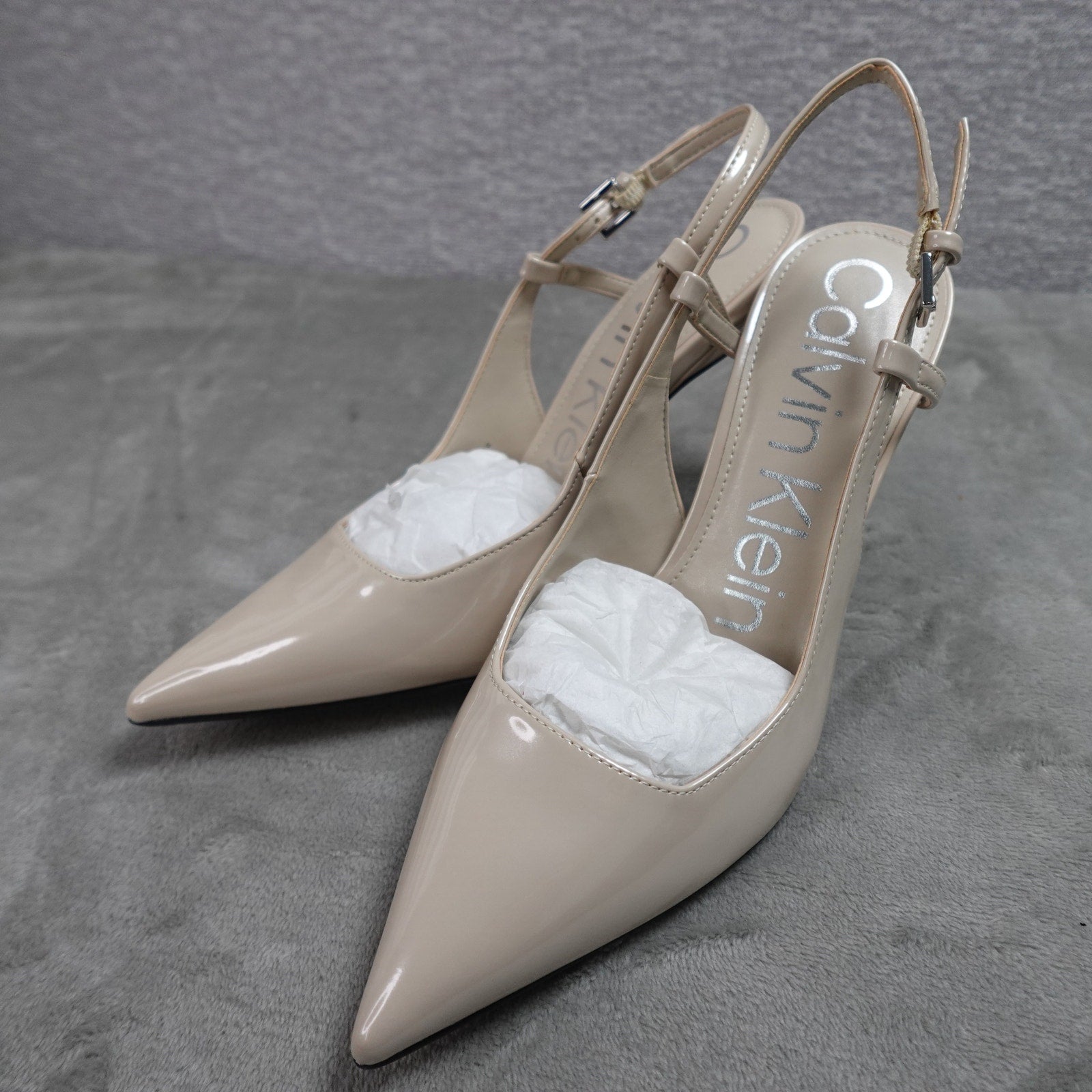 Calvin Klein Amaria Women's Pointed Toe Slingback Pumps Ivory Size 9.5M New