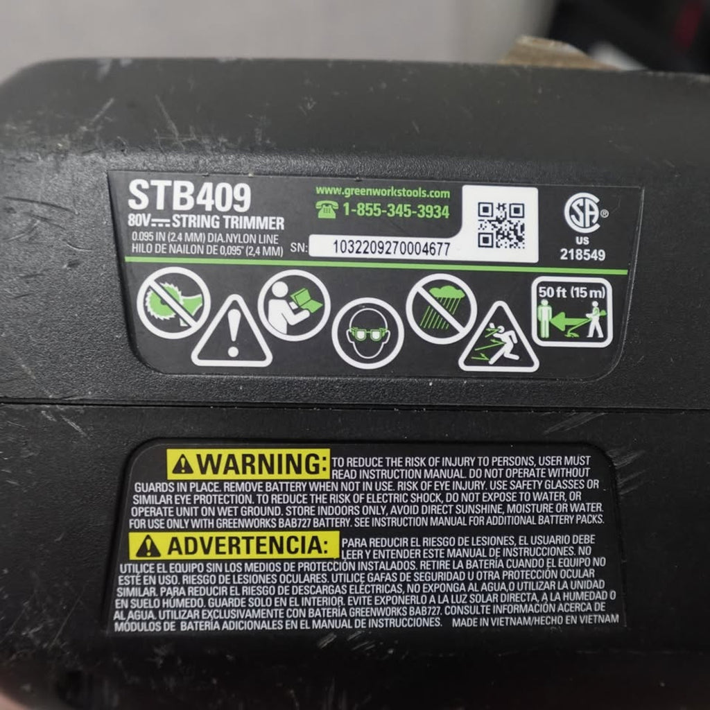 Greenworks Pro STB409 80V 16" Cordless Battery String Trimmer (Tool Only! Needs Parts)