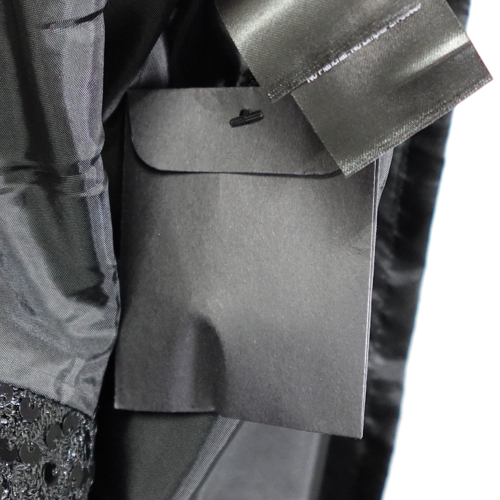 Donna Karan New York Size 14 Black Sequin Short Sleeve ButtonUp Belted Dress NWT