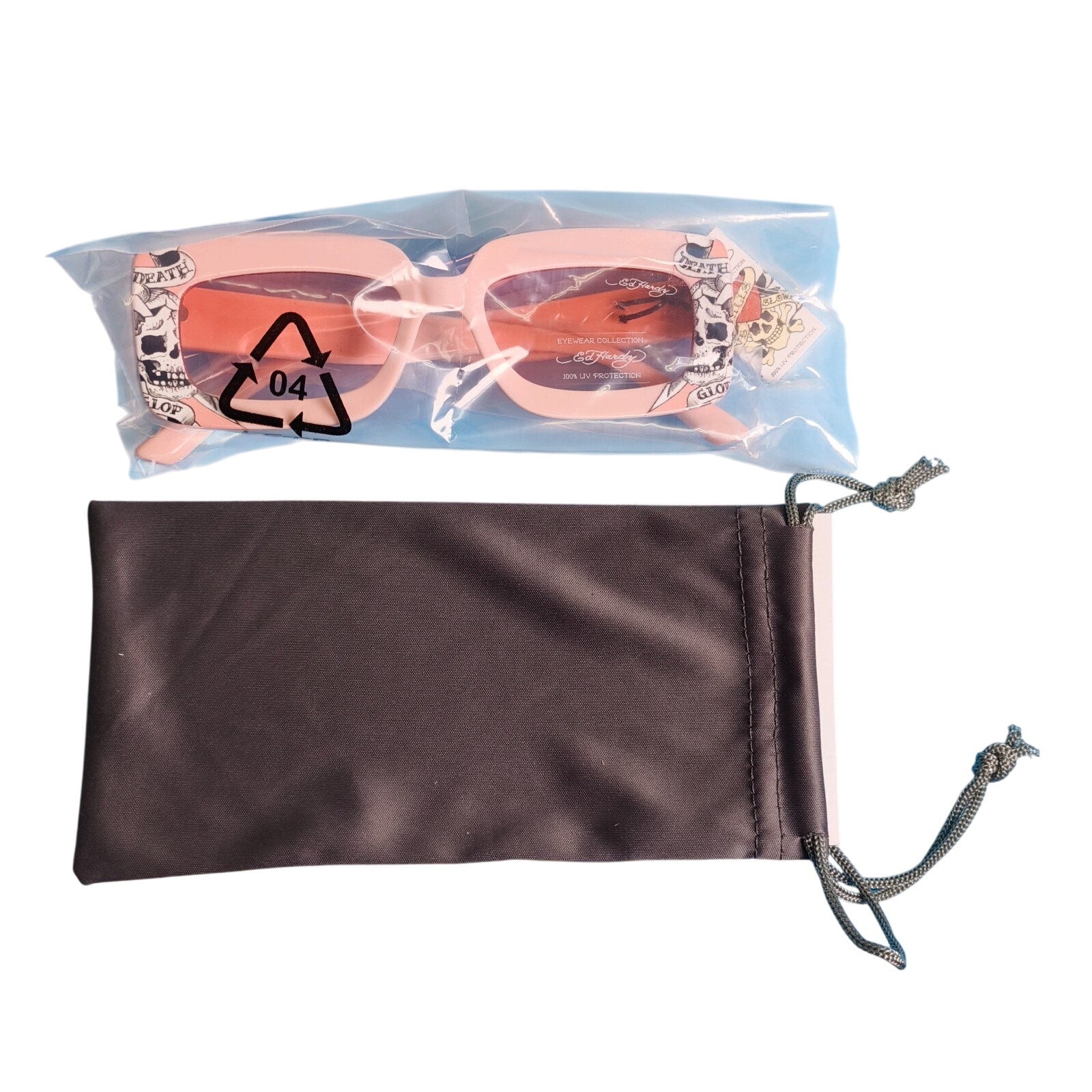 Ed Hardy Love Kills Slowly Collection Sunglasses UV Protective Vertex Skull Pink