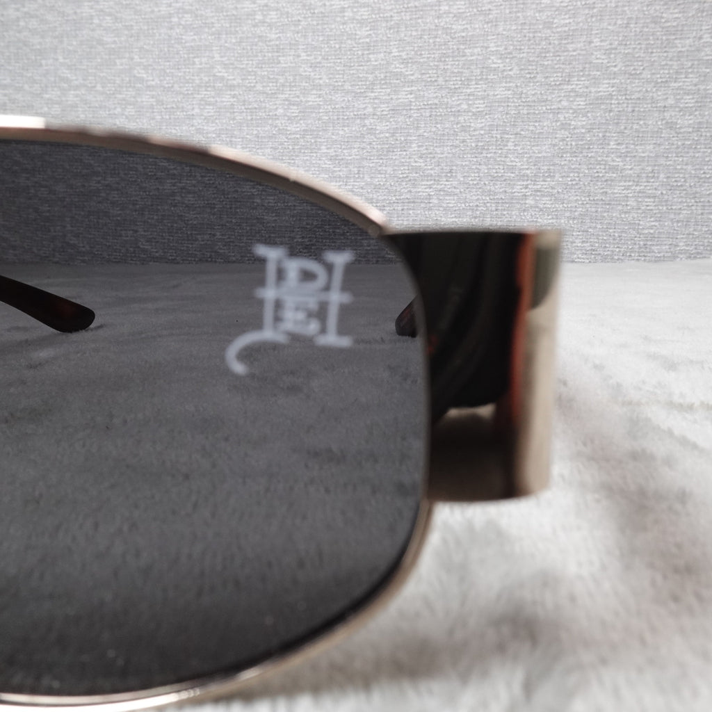 Ed Hardy Dragon House Annunciation Y2K Sunglasses Unisex Brown Tortoise VTG New