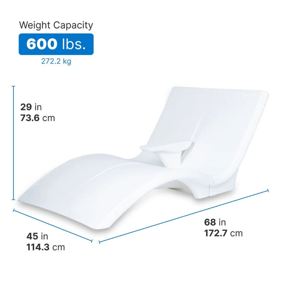 PRE-ORDER! Step2 Vero Oversized Pool Lounger Luxury In-Pool Baja Sun White