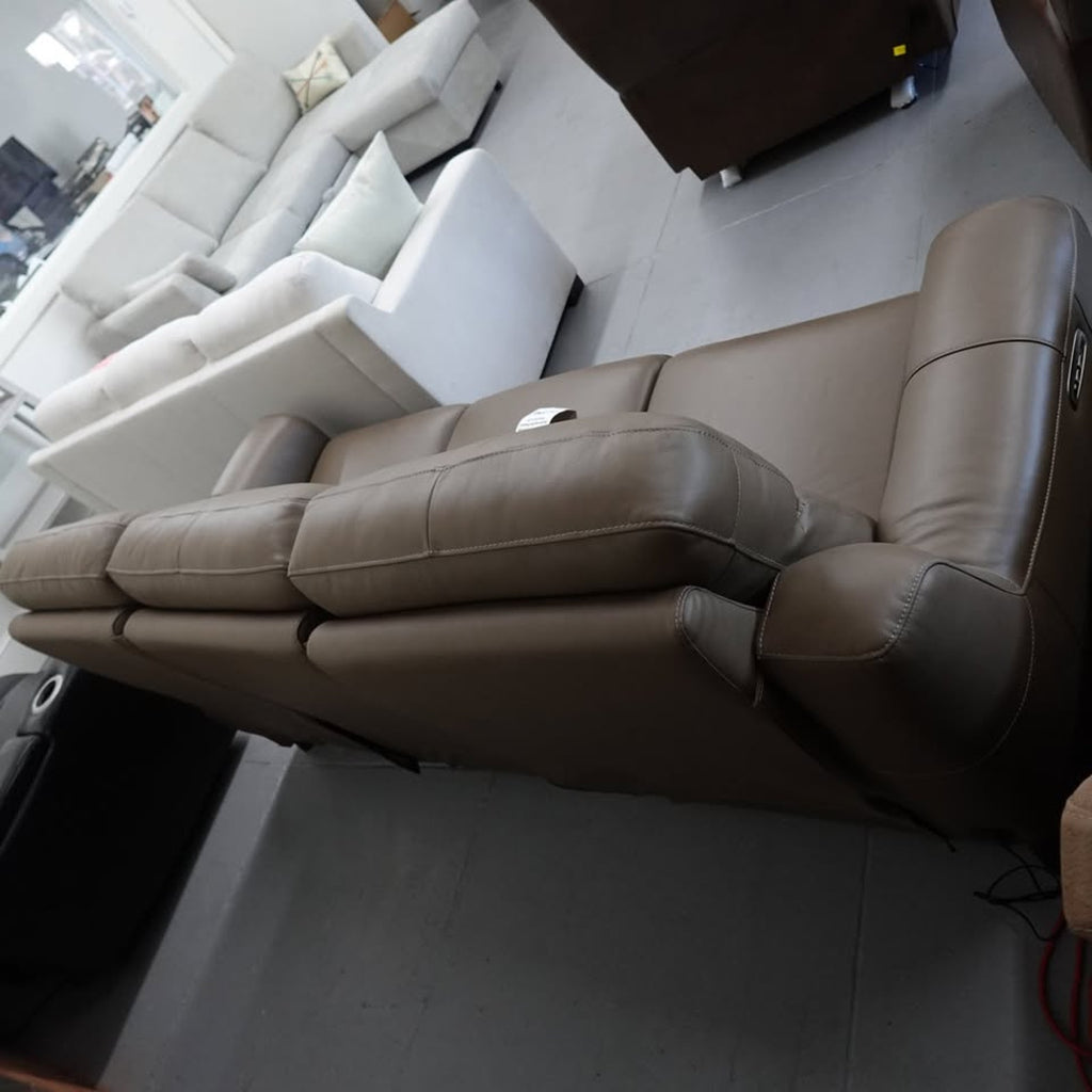 Malibu Leather Power Reclining Sofa with Power Headrests
