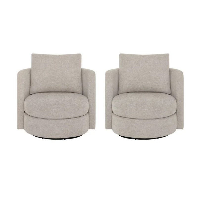 NEW Thomasville Davos Swivel Accent Chair Gray Upholstered Barrel Chair