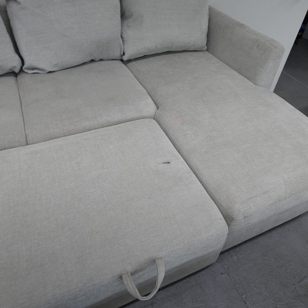 Coddle Luke Sleeper Sofa Reversible Chaise Storage USB Power Gray Fabric