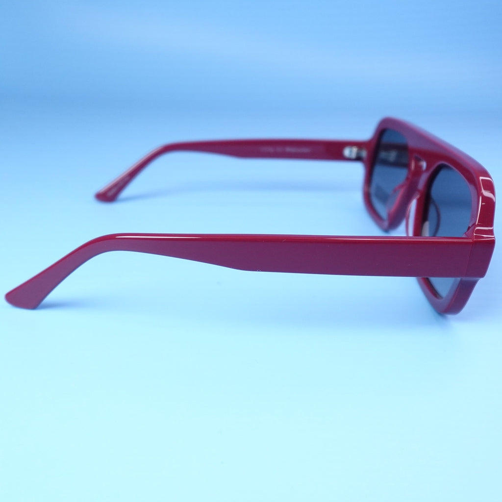 Rebecca Minkoff Rhiannon Cranberry Red Square Sunglasses 100% UV Protection