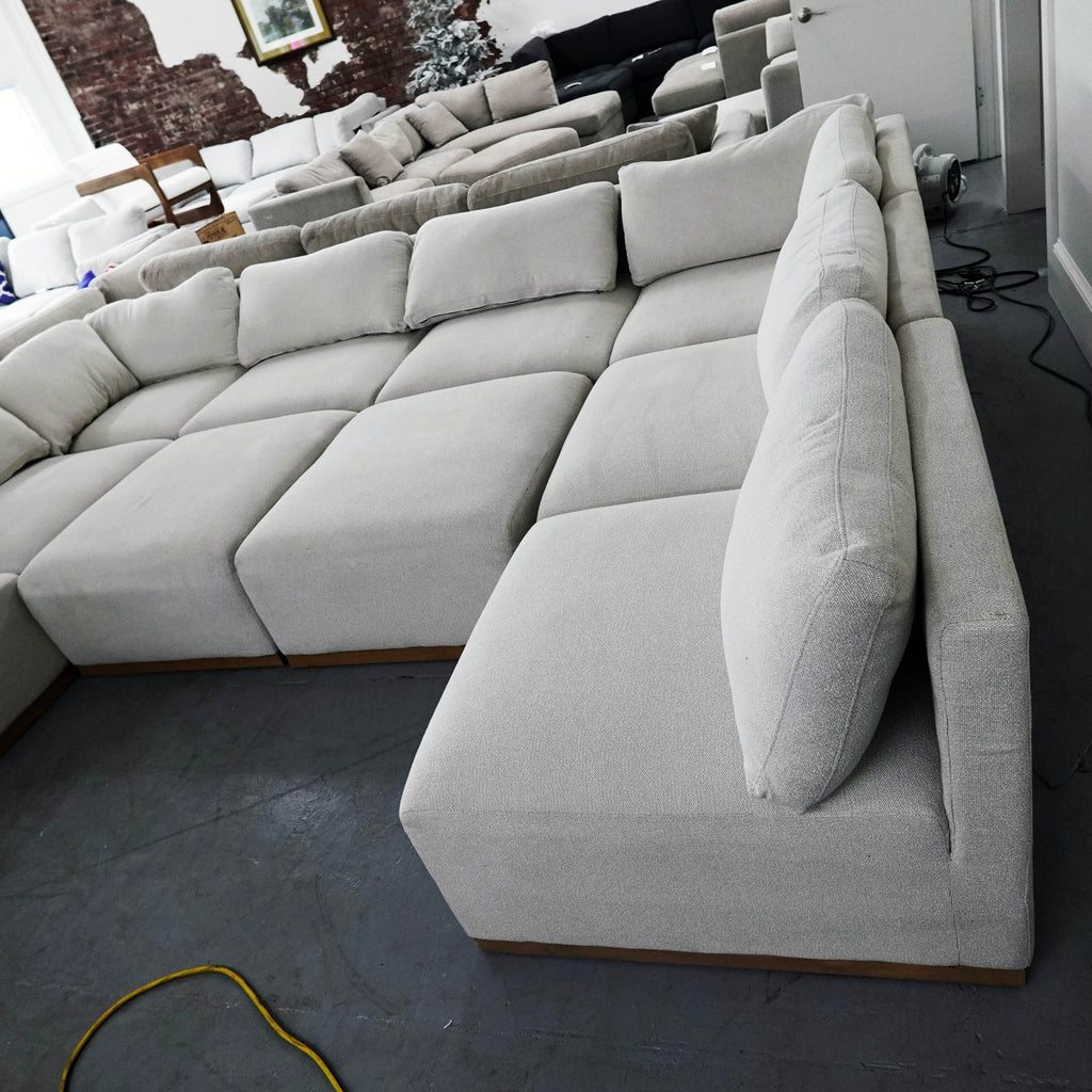 BIG Henredon Murphy Fabric Modular Sectional 10 Piece Set with Ottomans!