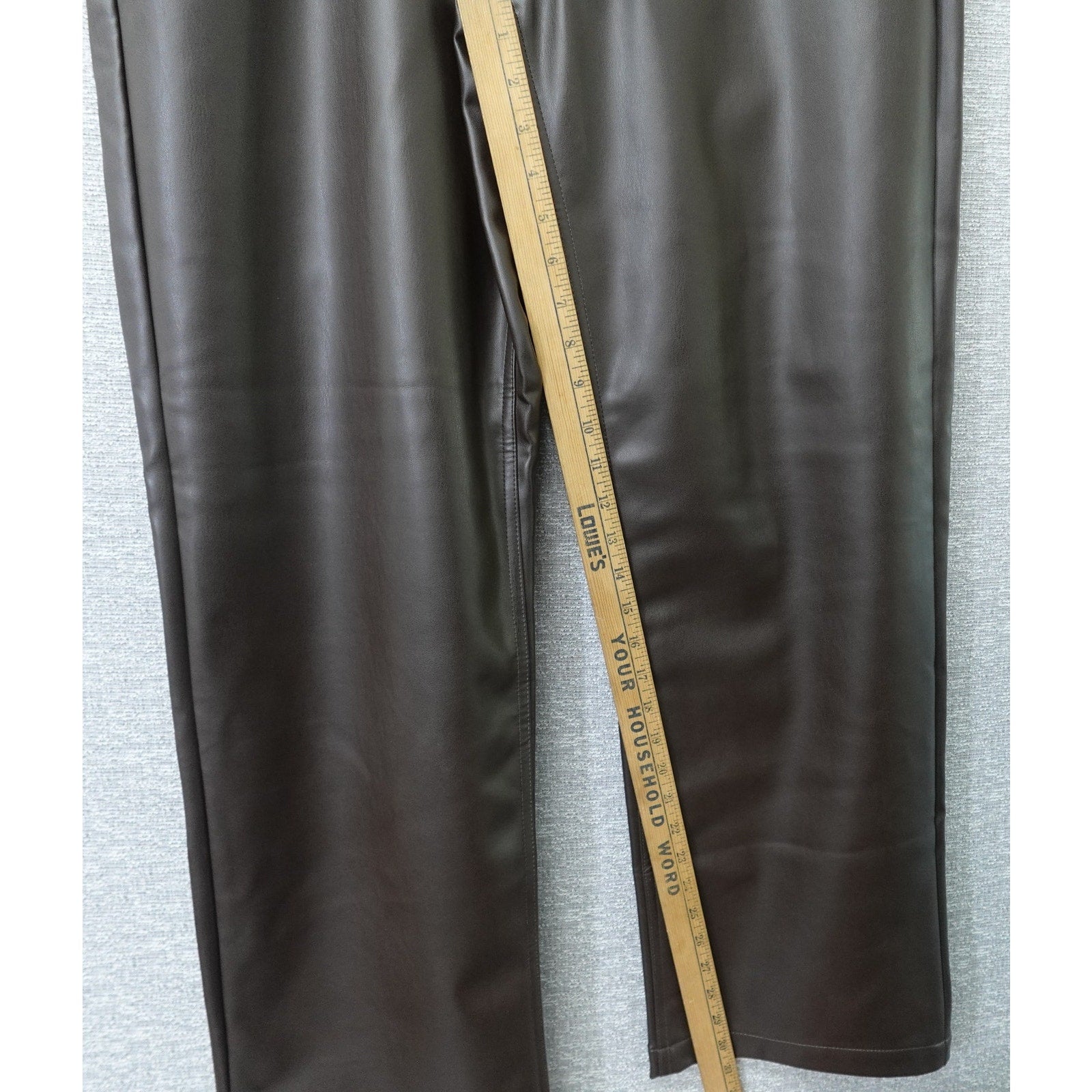 Calvin Klein Women's Faux Leather 90s Pants Mulch Brown - 8