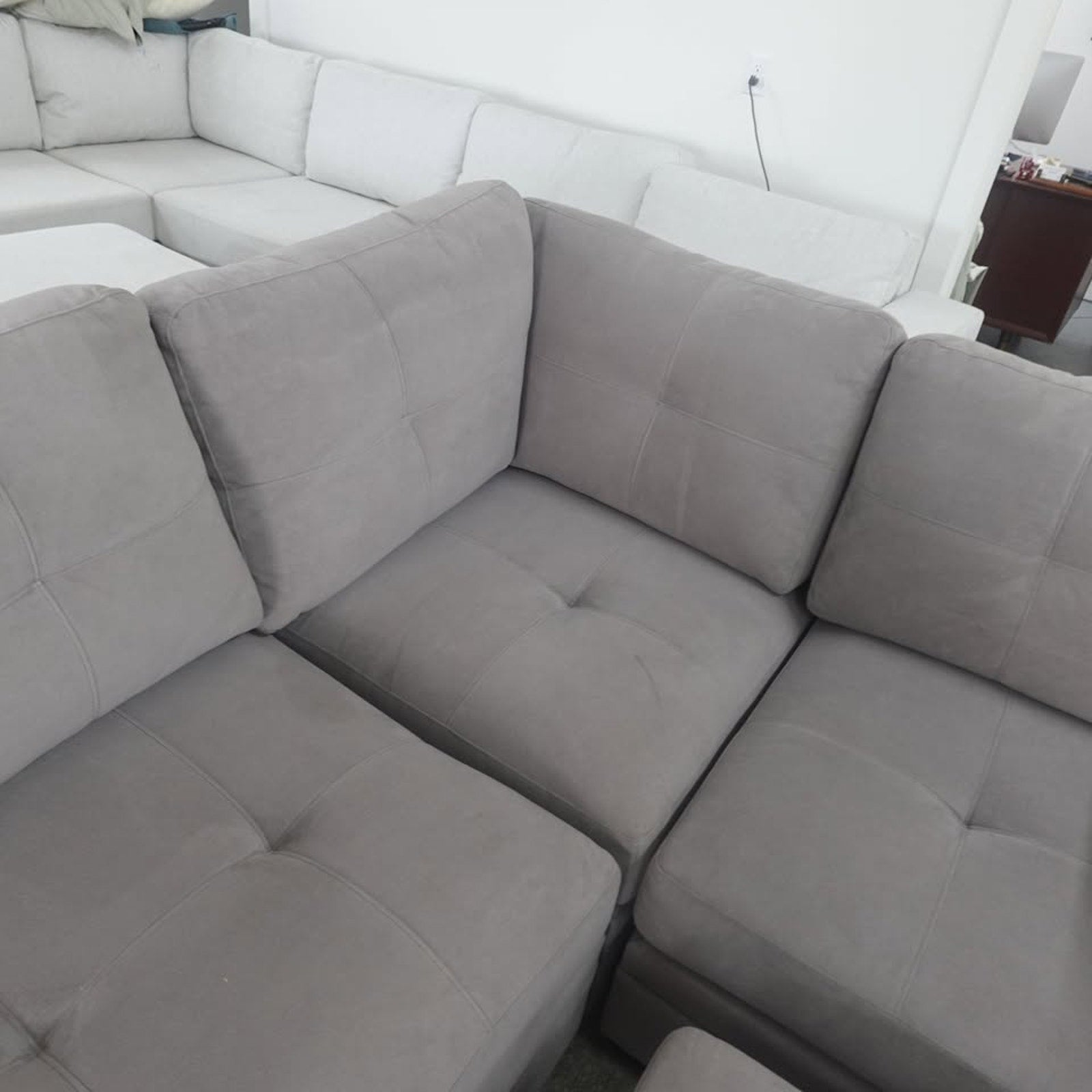 Vaughnn 6-piece Fabric Modular Sectional with Storage Gray