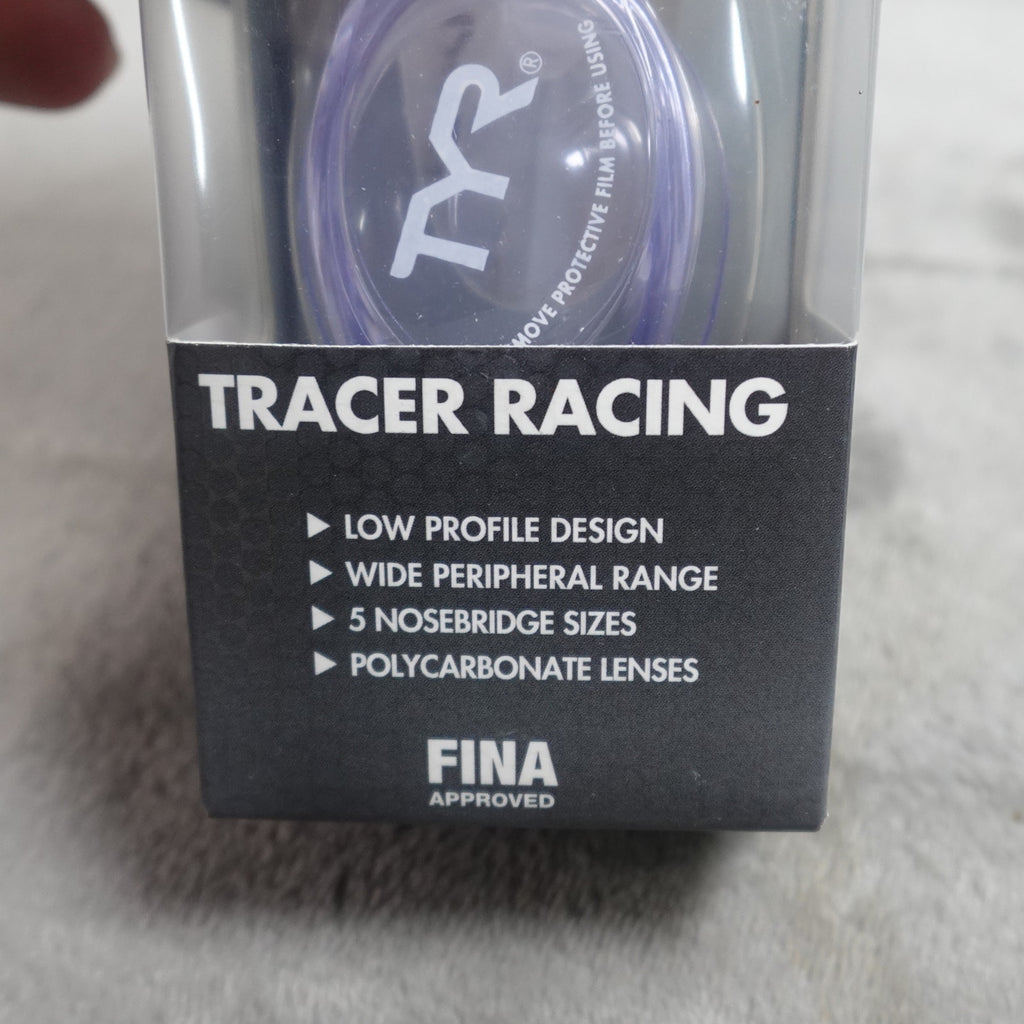 TYR Tracer Racing Performance Swim Goggles Clear Adult FINA Approved