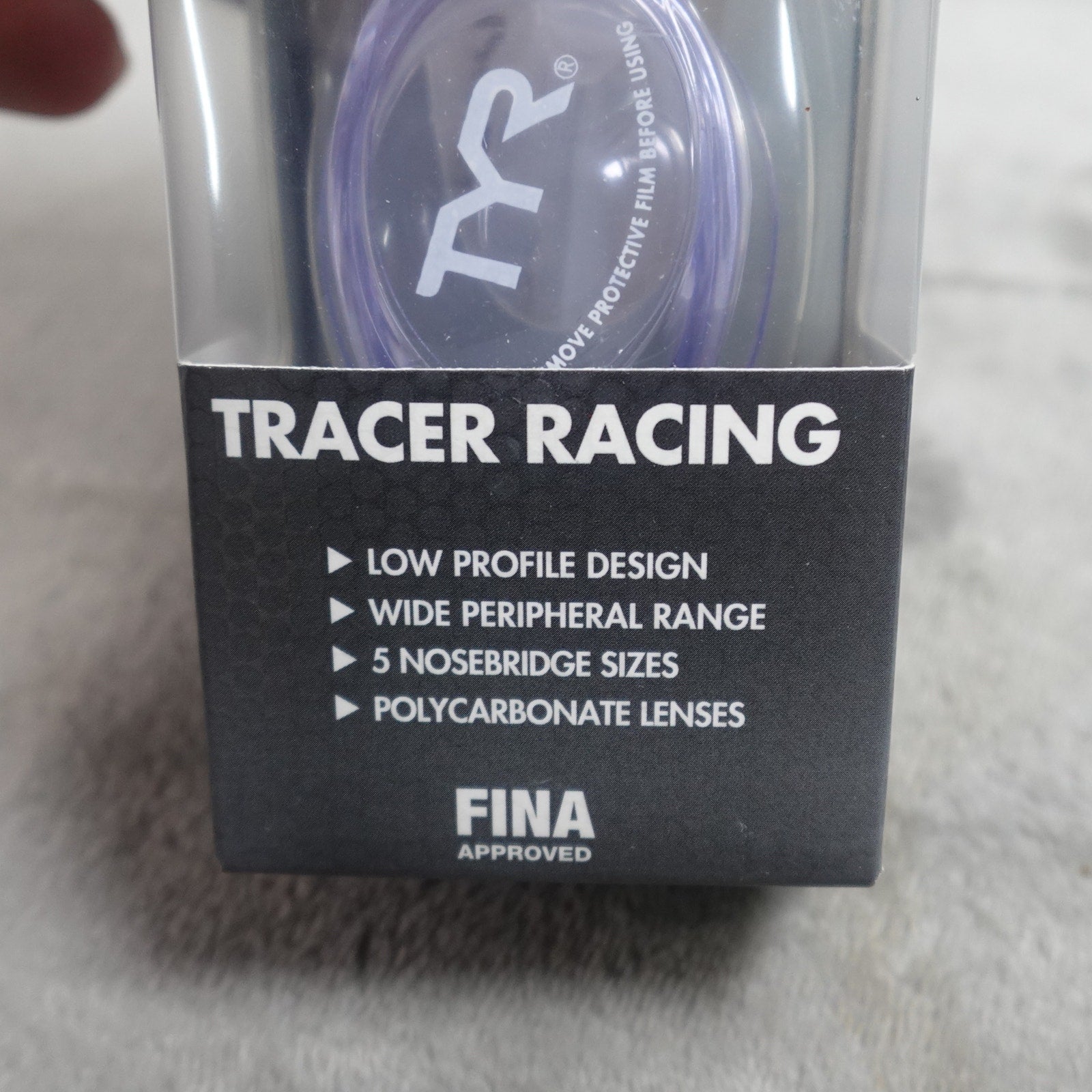 TYR Tracer Racing Performance Swim Goggles Clear Adult FINA Approved
