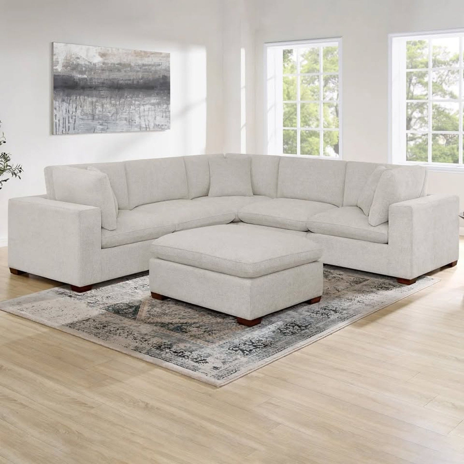 Thomasville Lowell 6-piece Modular Sectional Light Gray