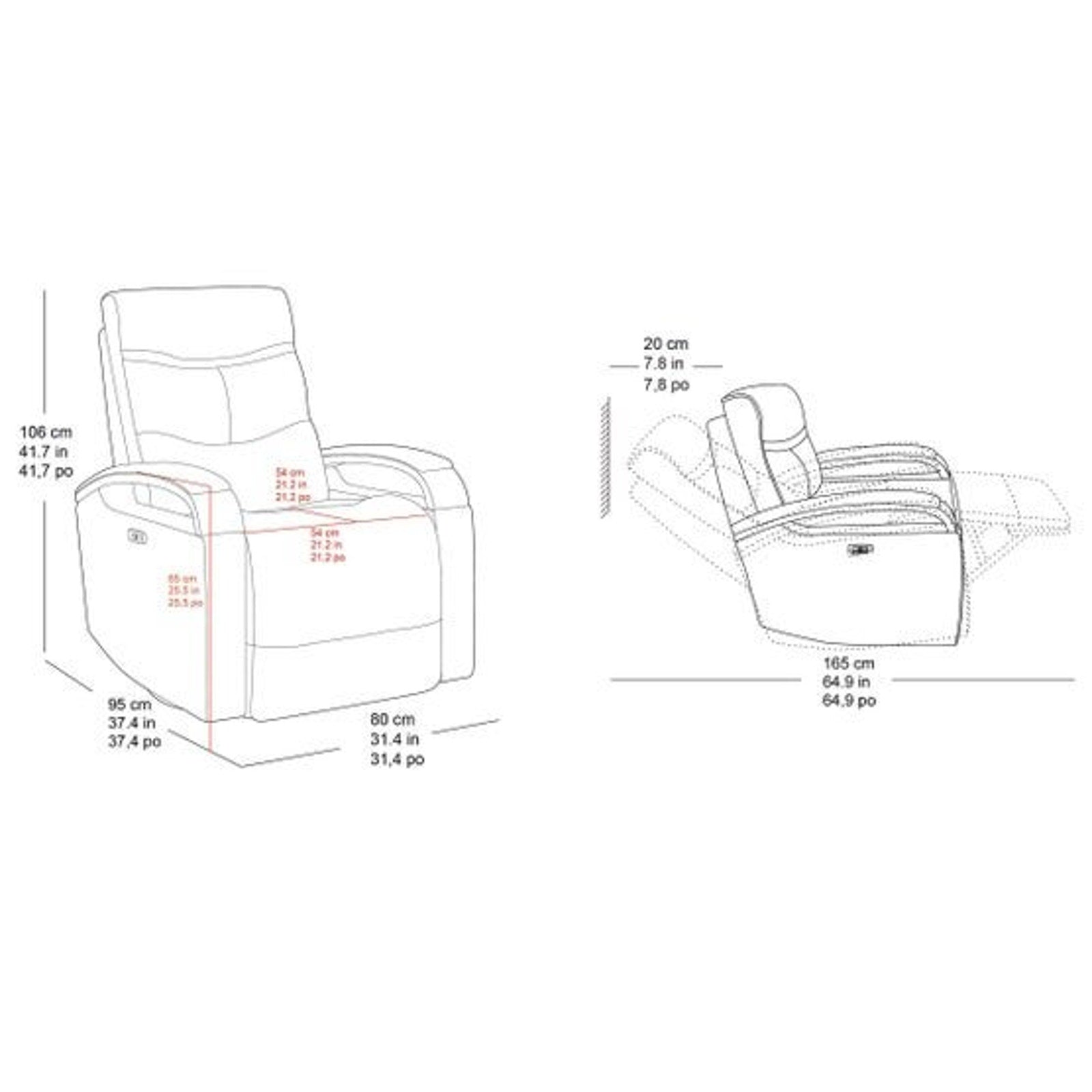 Canmore Leather Power Recliner with Power Headrest