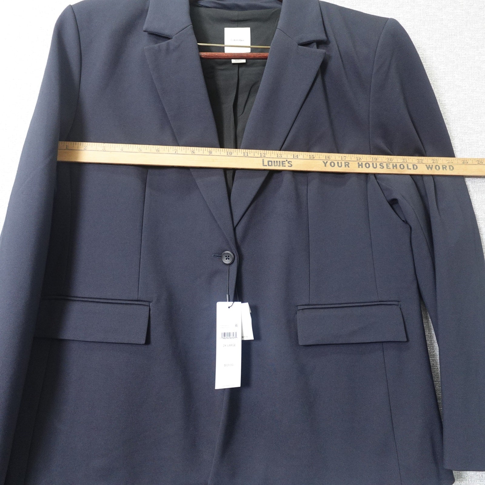 Calvin Klein Womens Ponte Blazer Charcoal - 2XL