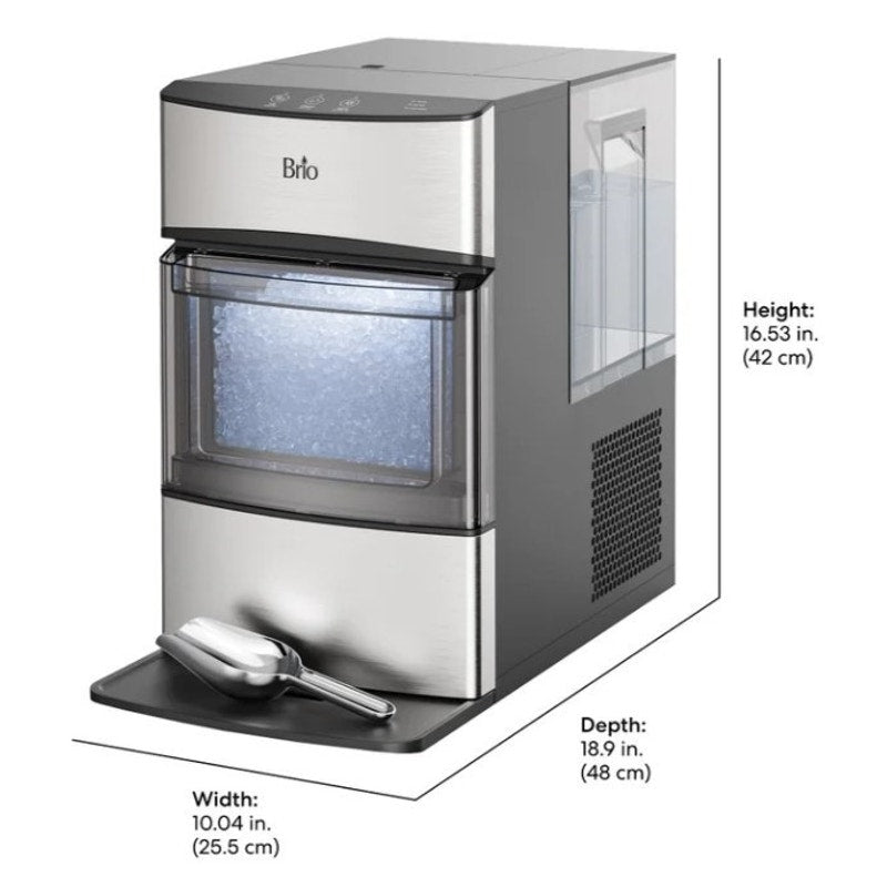 New Brio 740i Nugget Ice Maker 44lb Countertop Pebble Ice Machine Black