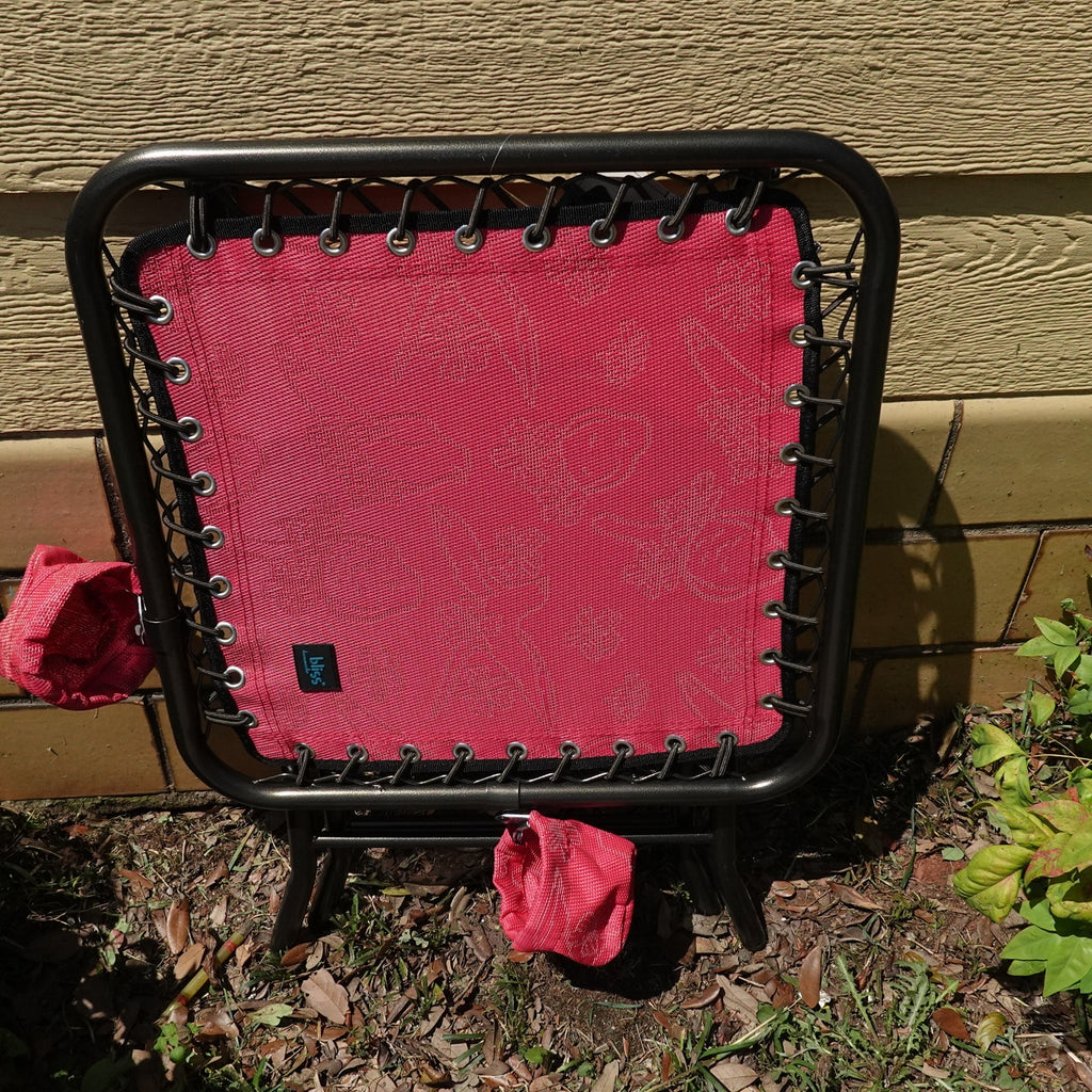 Bliss Hammocks Folding Side Table w/ 2 Cup Holders 20" Weather Resistant Red