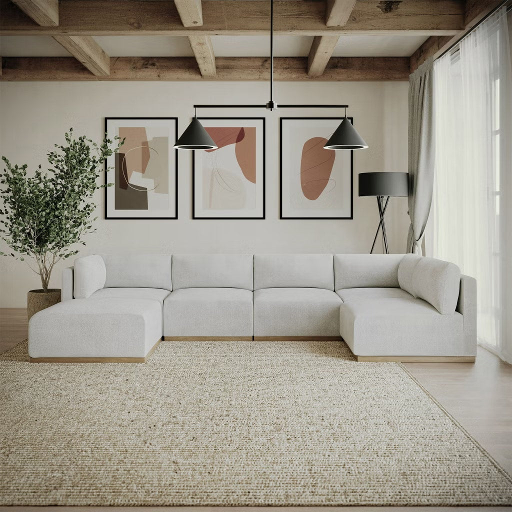 BIG Henredon Murphy Fabric Modular Sectional 10 Piece Set with Ottomans!