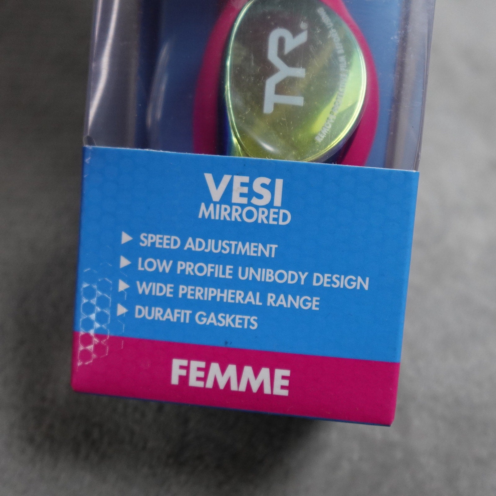 TYR Vesi Femme Mirrored Adult Swim Goggles Gold/Pink New