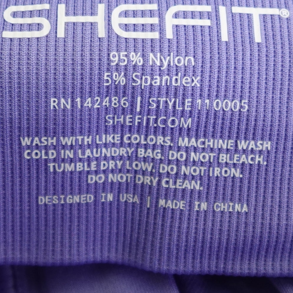 NWT SHEFIT 2Luxe Adjustable Sports Bra, Zip Front Low Impact No Wire Periwinkle