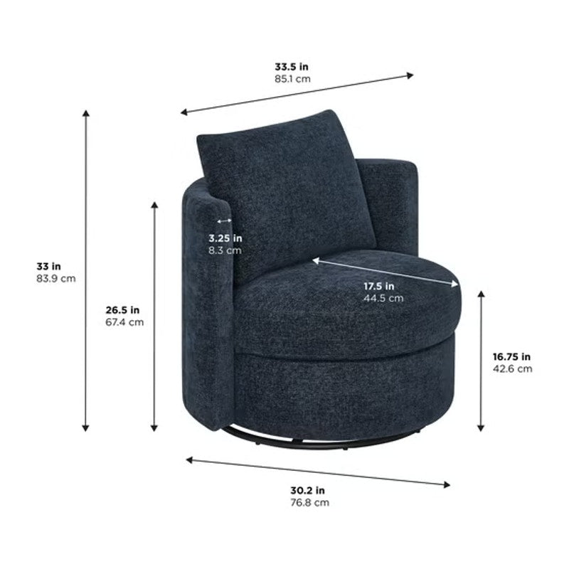 Thomasville Davos Swivel Chair- Dark Blue