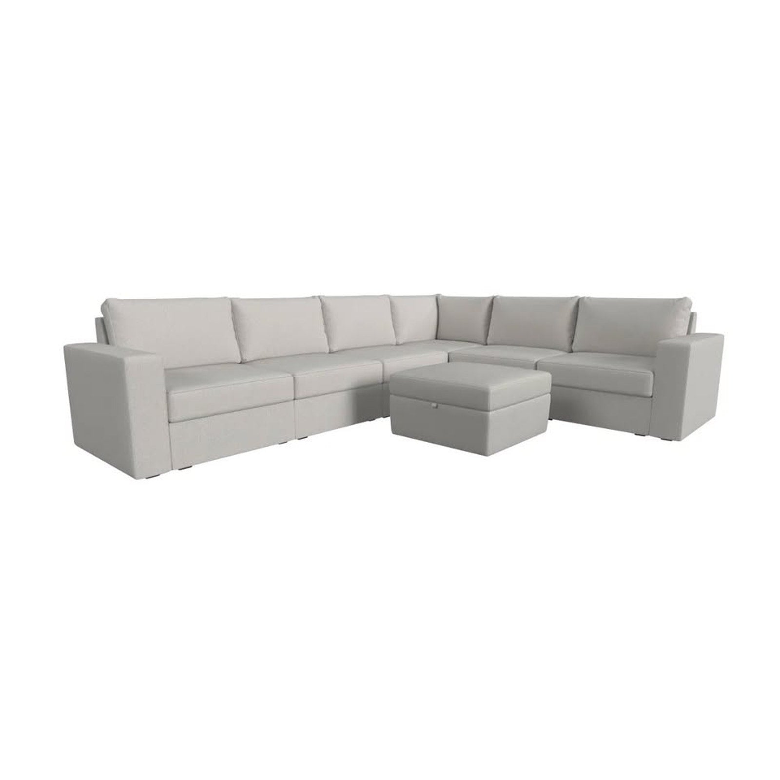 Flexsteel Modular Sectional with Storage Ottoman- Light Tan