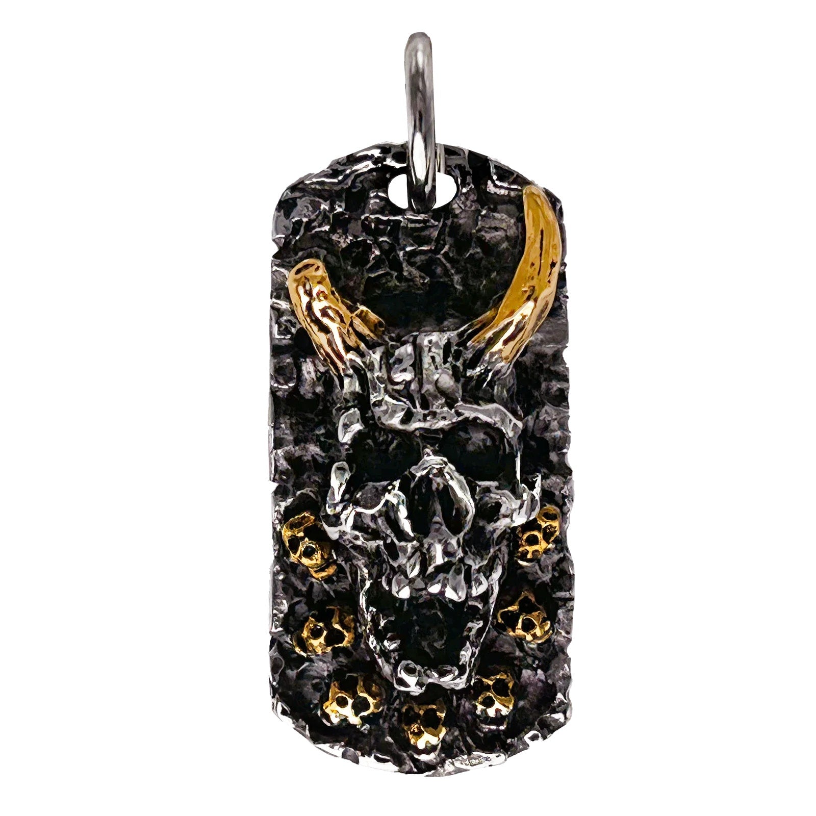 Stainless Steel Dog Tag Pendant with Evil Skull SP-602