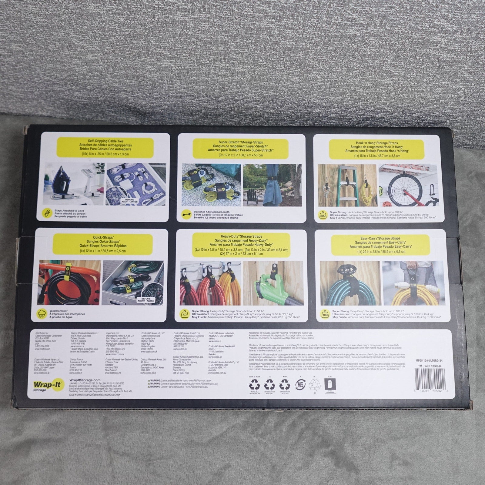 New Wrap-It Storage Ultimate Organization Pack 24 Piece Cable Ties Straps NEW 124-ULTORG-24