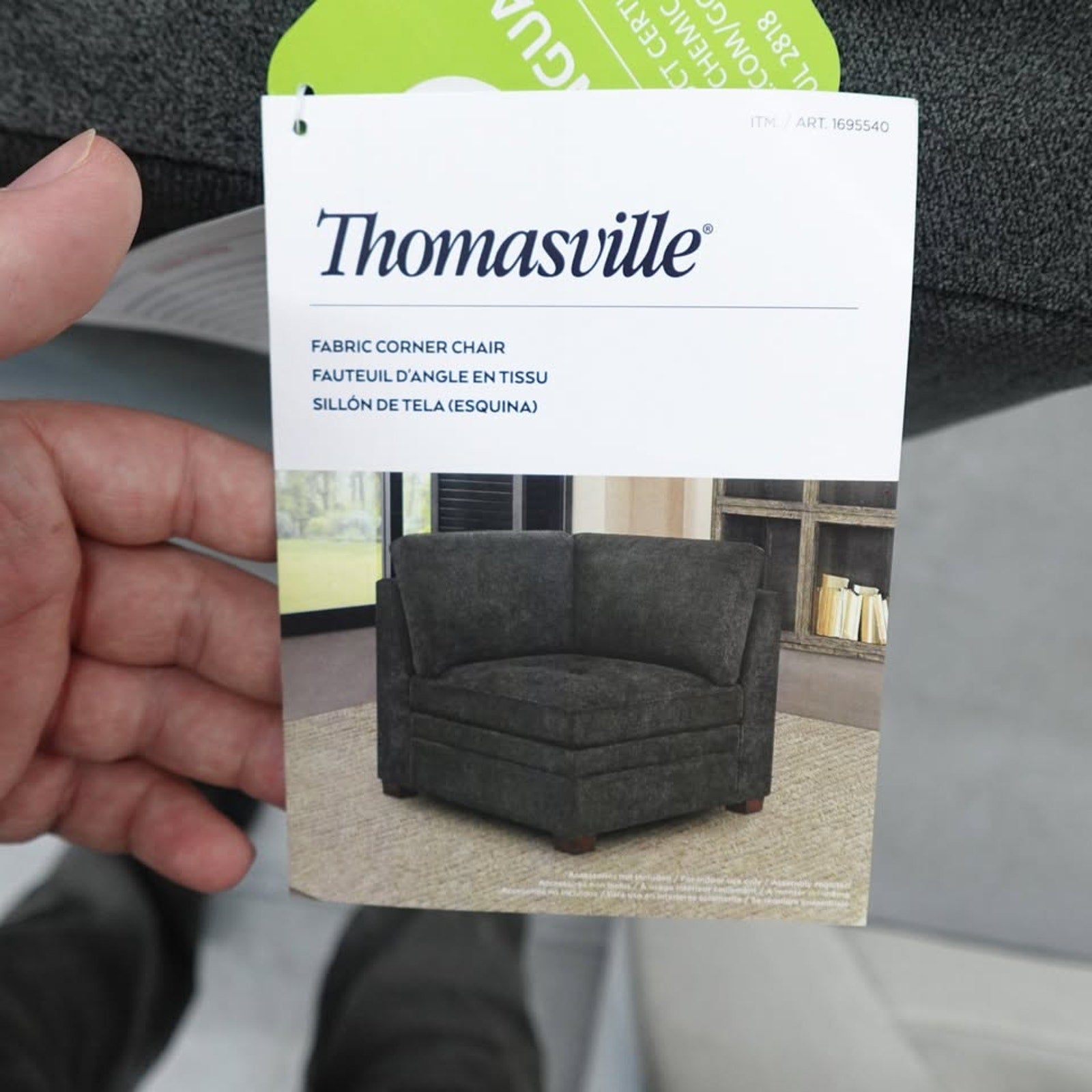 Thomasville Tisdale Modular Sectional 4-piece Dark Gray with Storage Ottoman