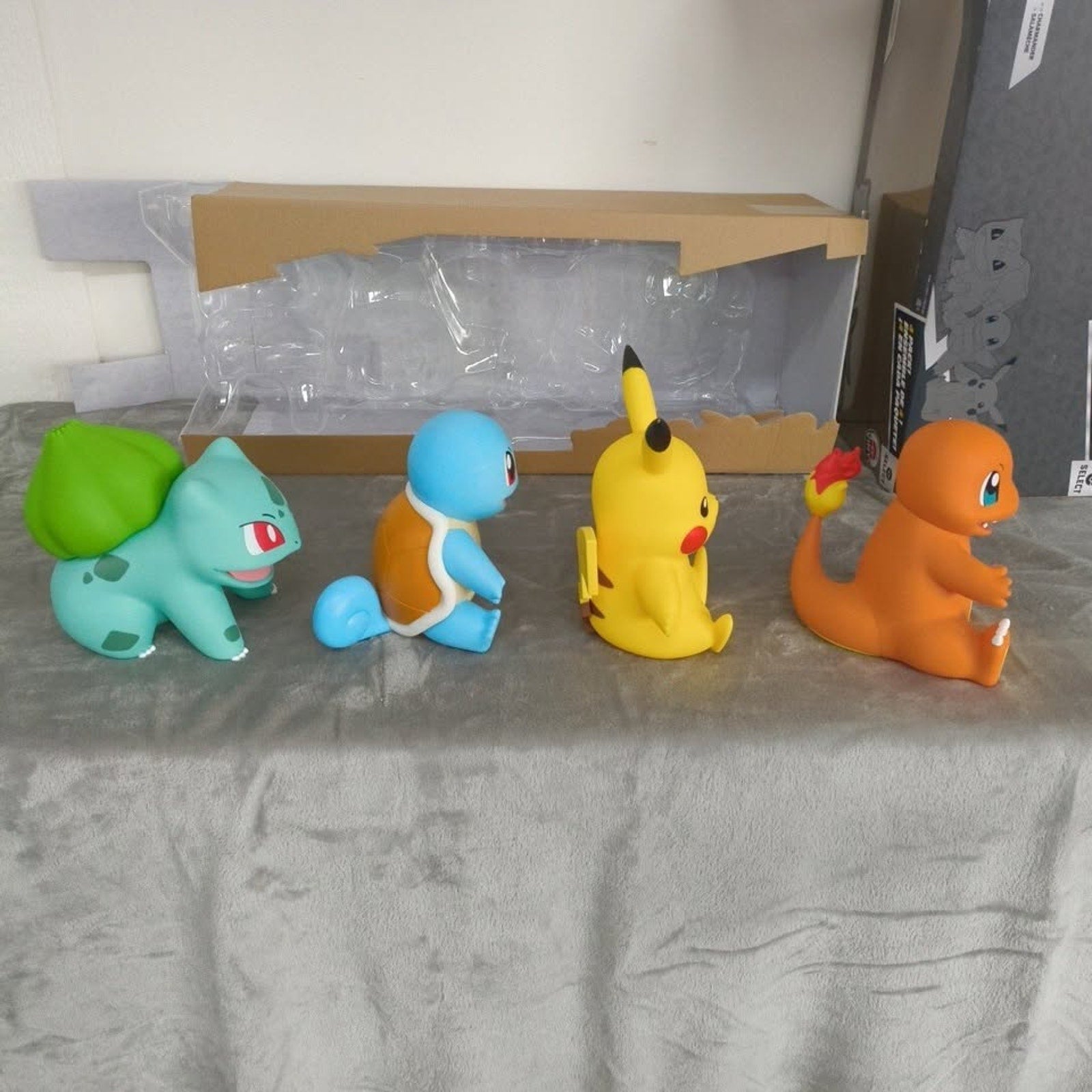 Open Box Pokemon Vinyl 8" Figures 4 Count Bulbasaur Squirtle Pikachu Charmander