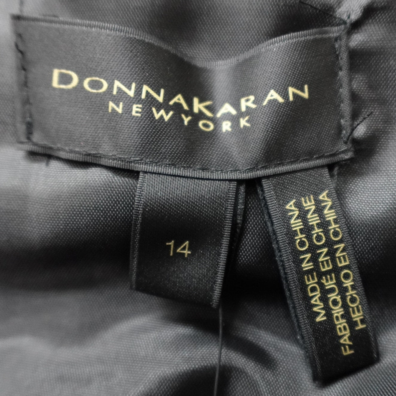 Donna Karan New York Size 14 Black Sequin Short Sleeve ButtonUp Belted Dress NWT