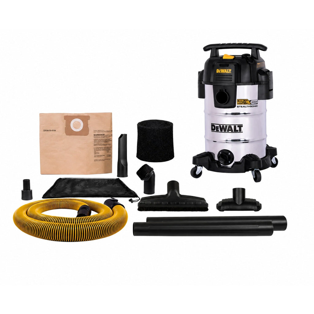 DEWALT DXV08S-QTA 8 Gallon 4HP StealthSonic Wet Dry Vacuum Stainless Steel
