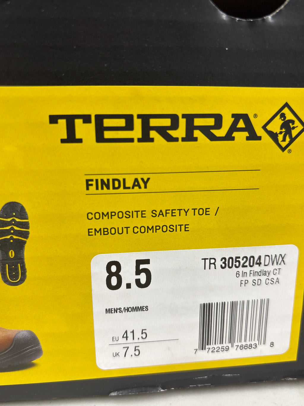 Terra Findlay Mens 8.5M Brown Waterproof Composite Toe Work Boots New