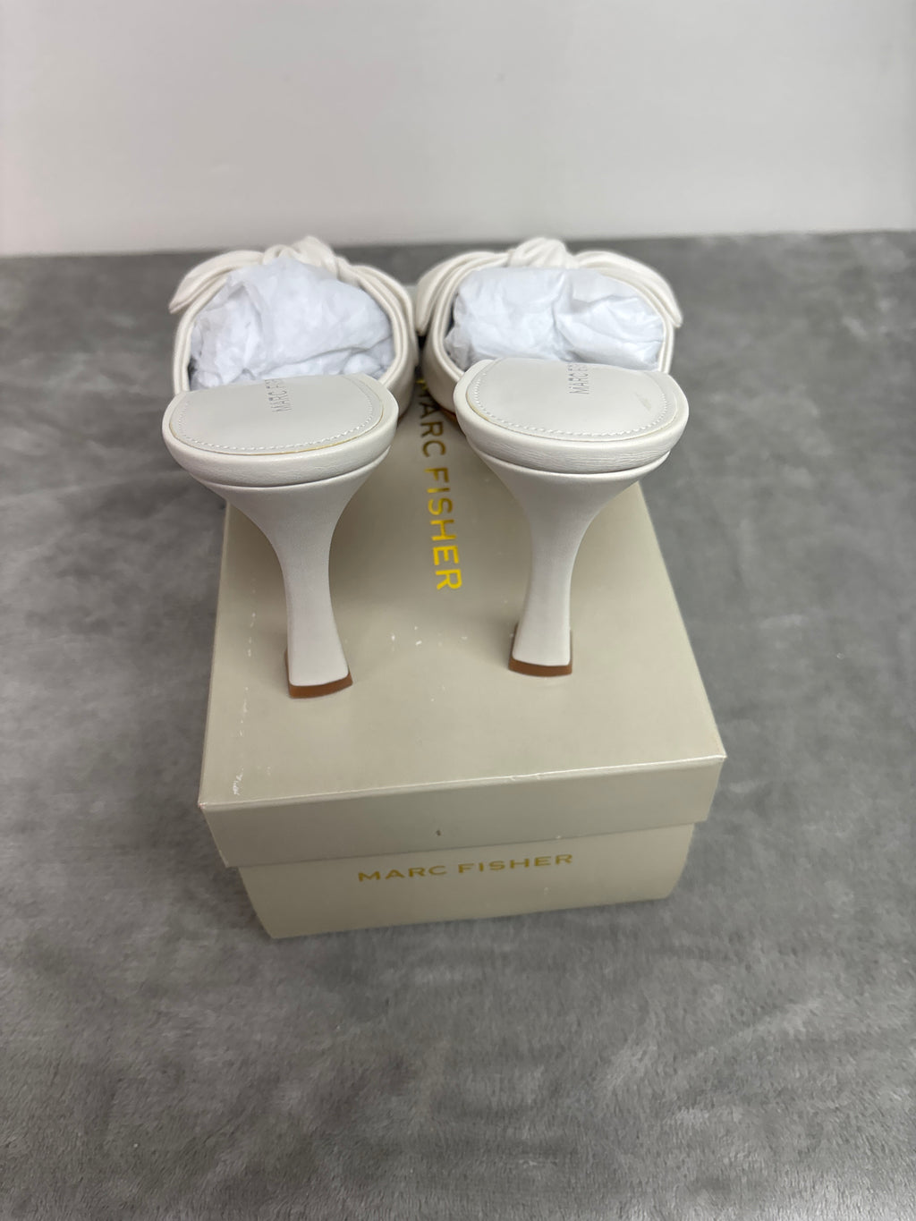 Marc fisher square-toe heeled mules