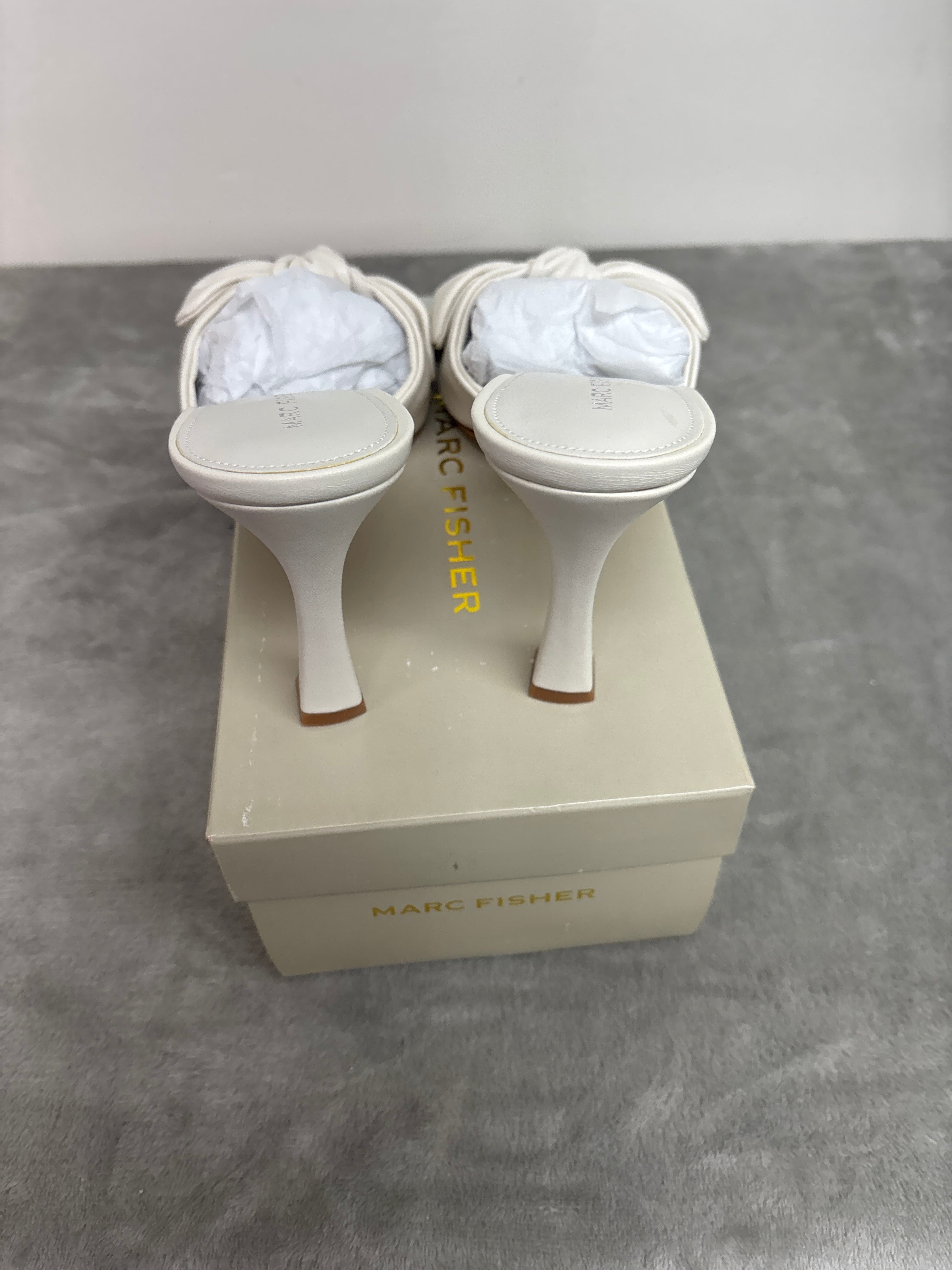 Marc fisher square-toe heeled mules