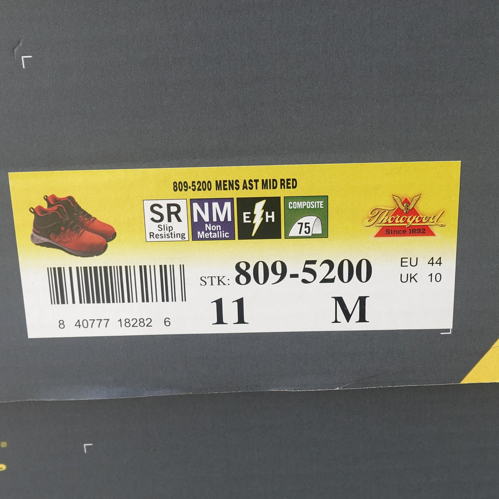 Thorogood AST Low Composite Toe Safety Work Sneaker Men's 11W Red/Black 809-5200