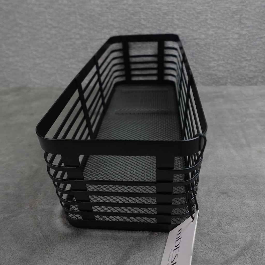 Mdesign 16x6x5 in. Carson Pantry Basket Matte Black