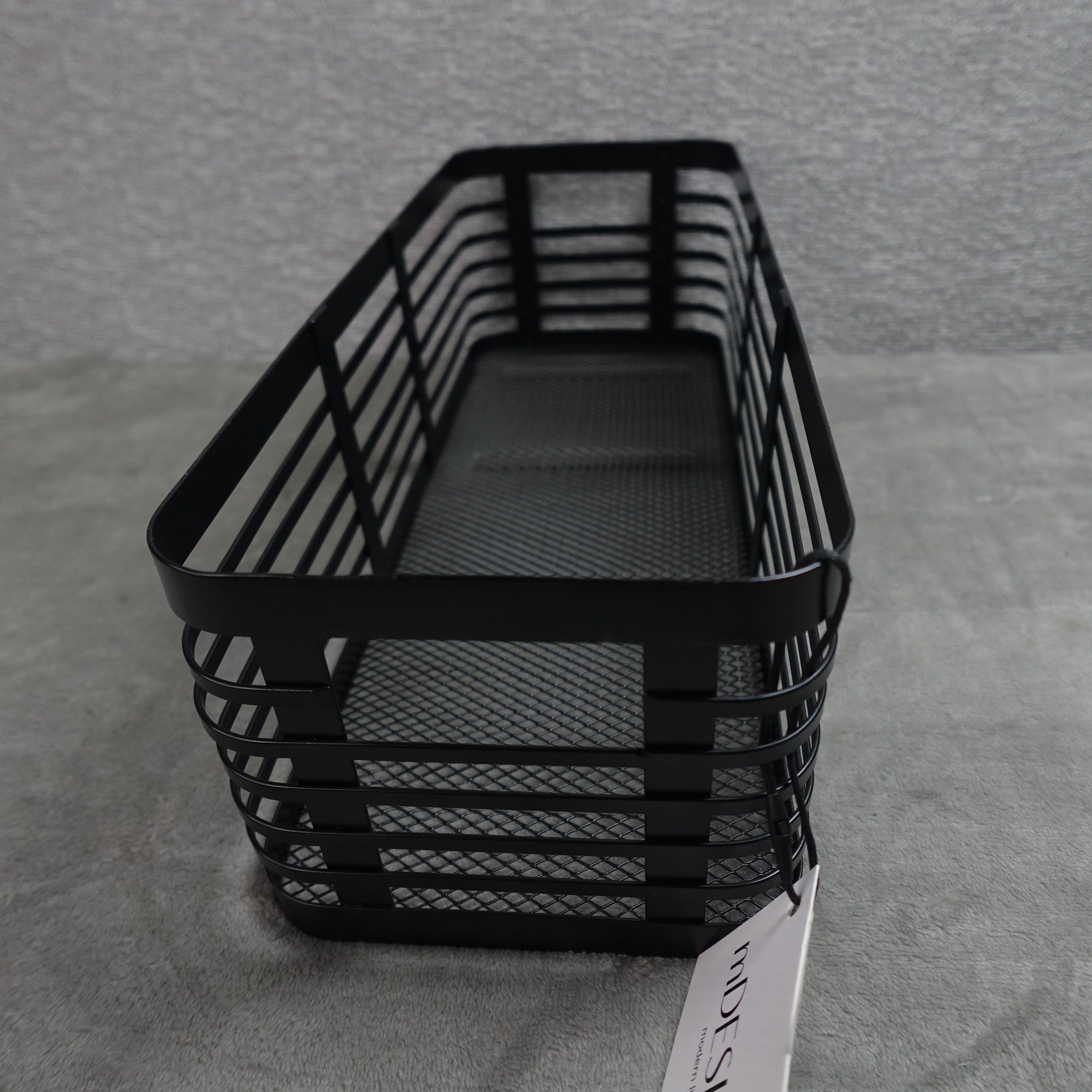 Mdesign 16x6x5 in. Carson Pantry Basket Matte Black