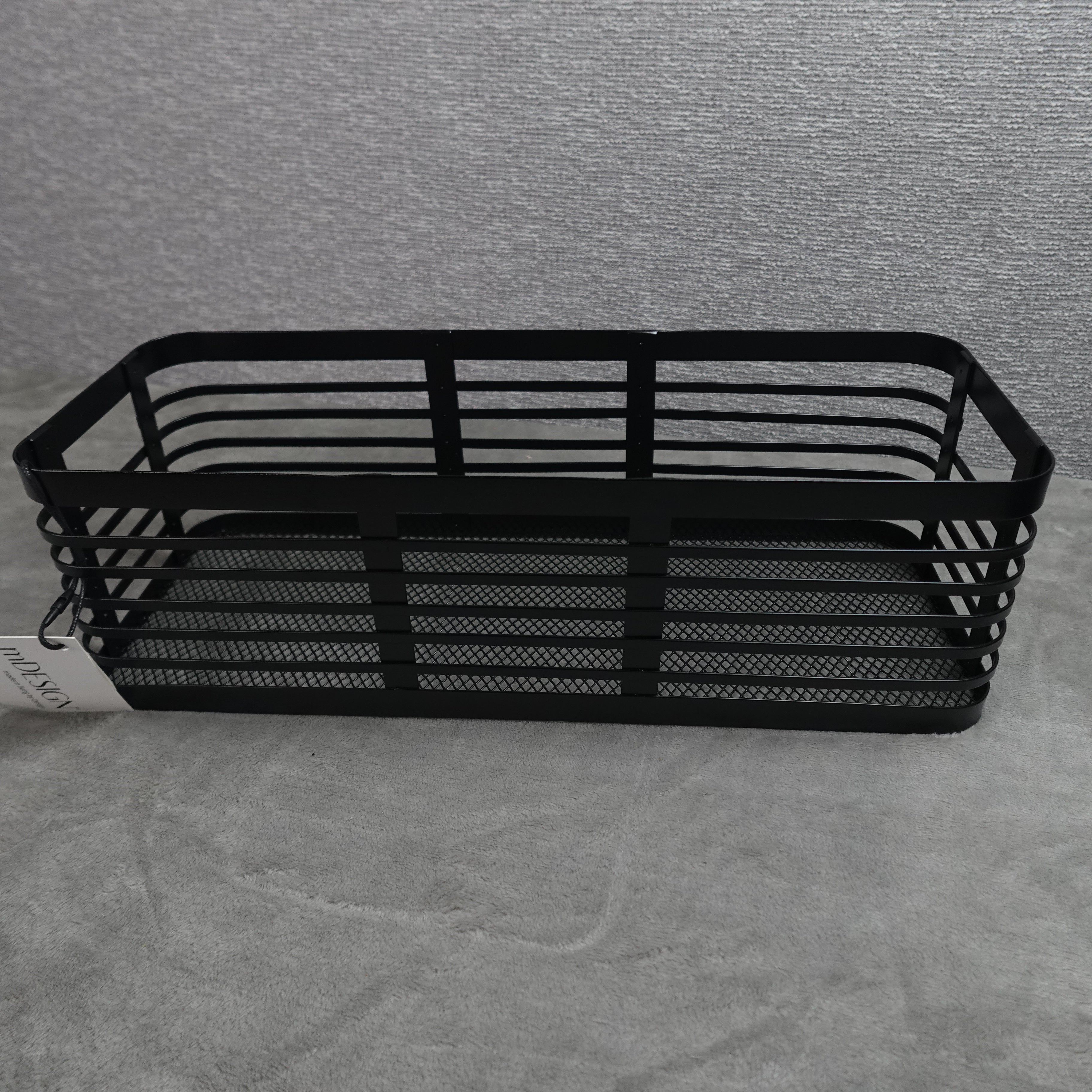 Mdesign 16x6x5 in. Carson Pantry Basket Matte Black