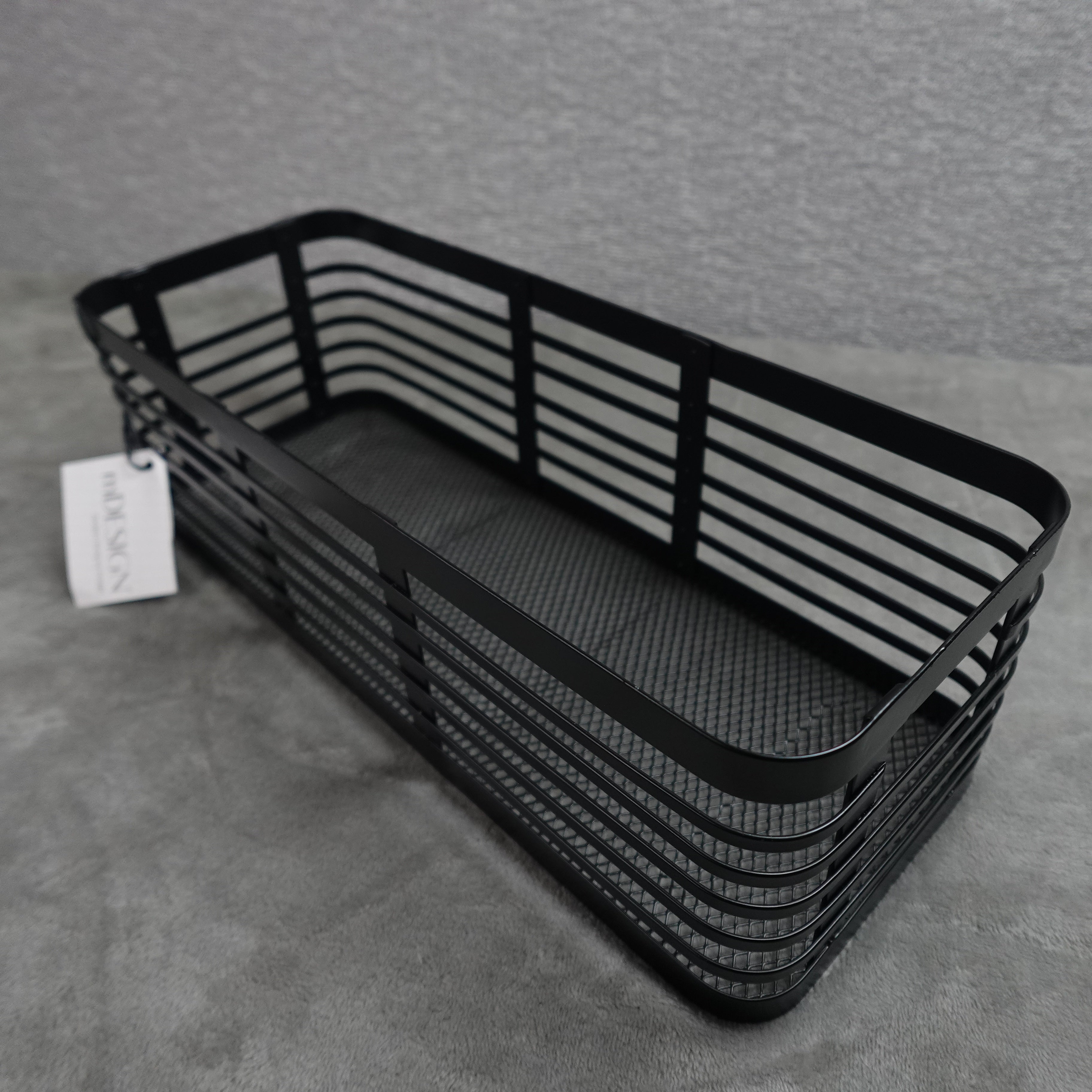 Mdesign 16x6x5 in. Carson Pantry Basket Matte Black