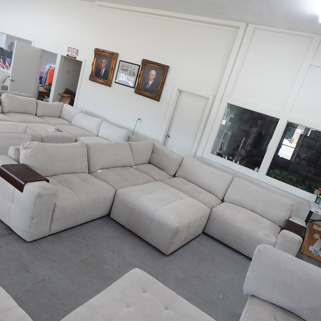 Paige 6-piece Modular Fabric Sectional Cream