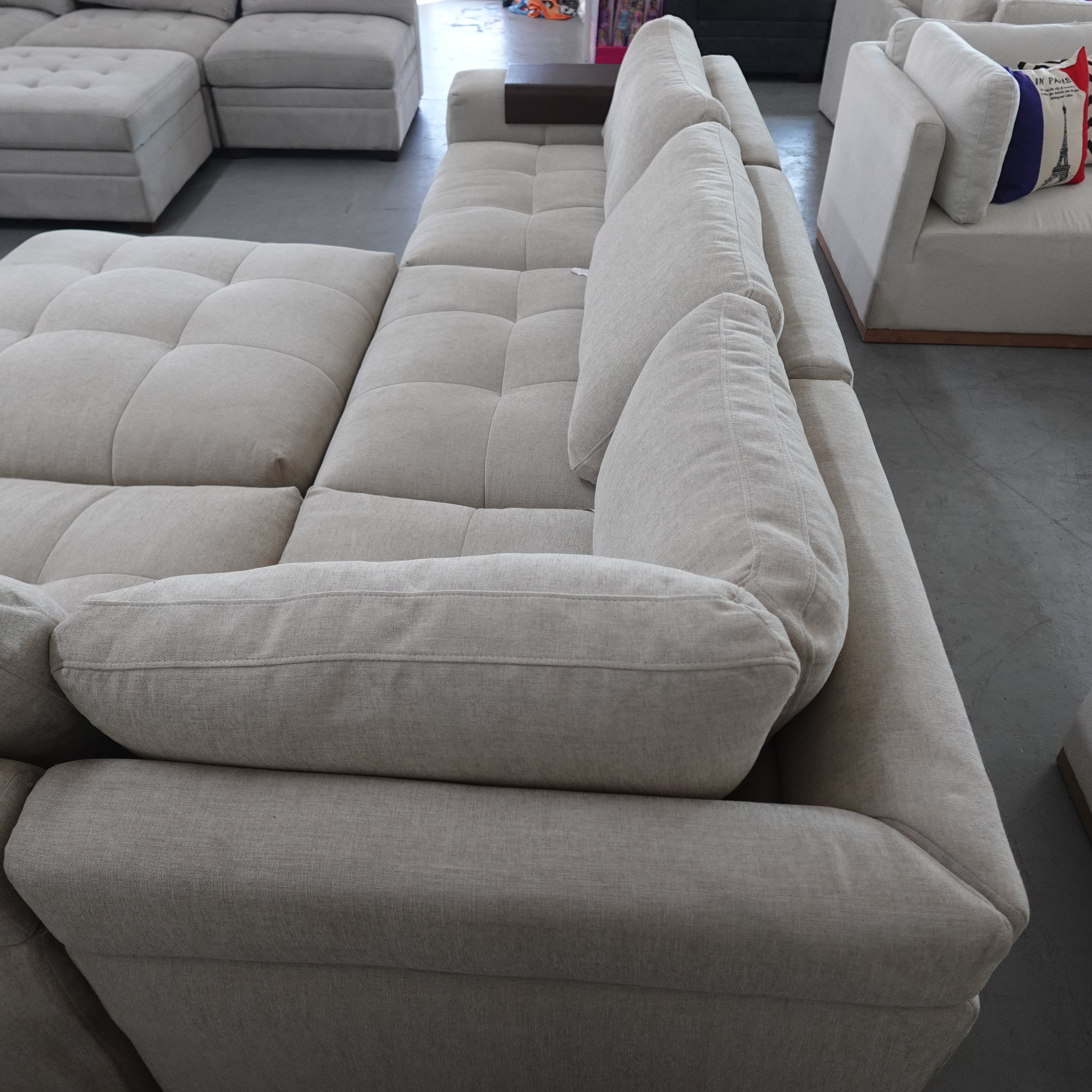 Paige 6-piece Modular Fabric Sectional Cream