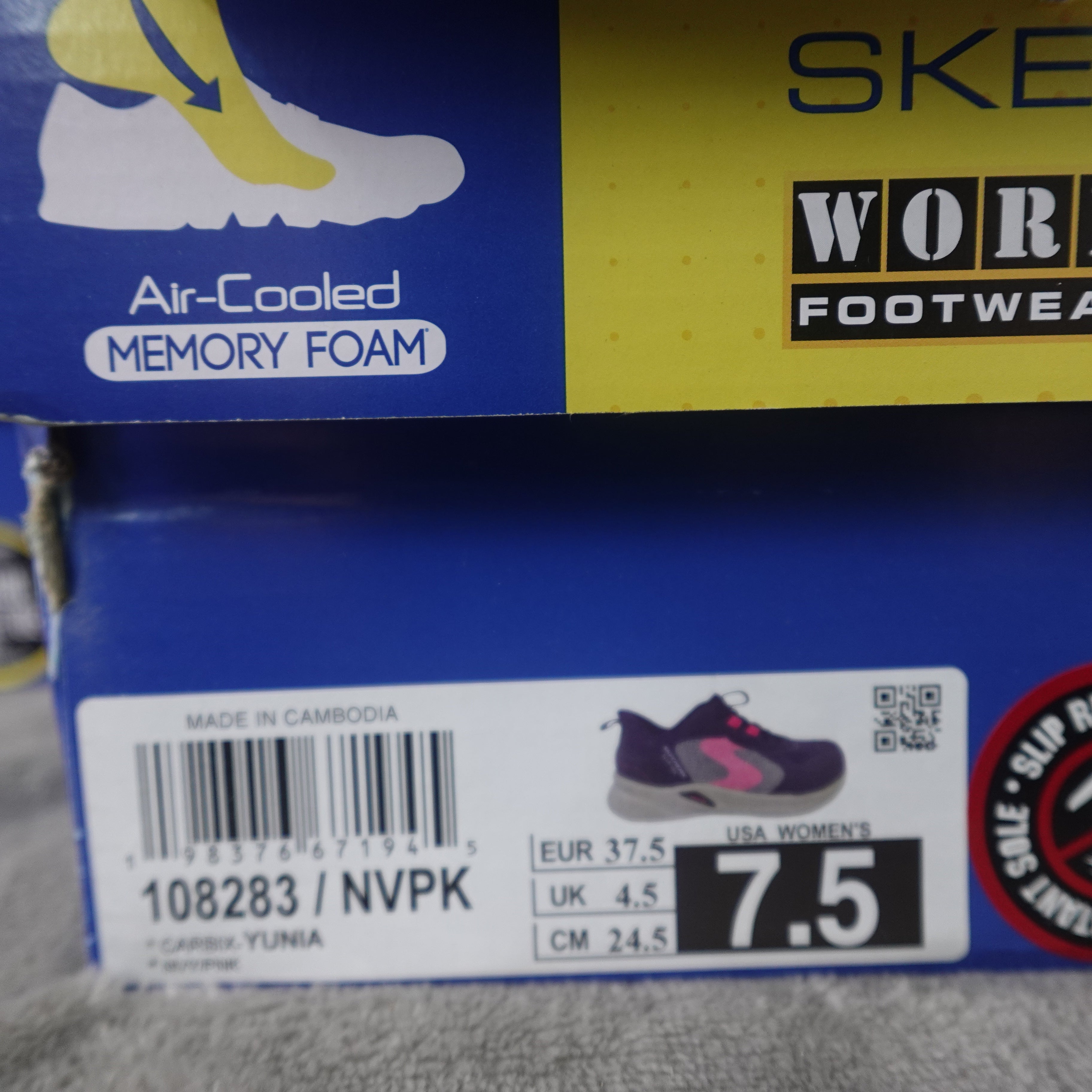 Skechers Work Hands Free Slip-Ins Women's Size 7.5 NVPK 108283 Slip Resistant Shoes