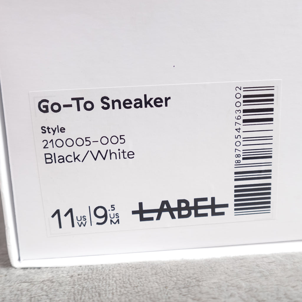 LABEL Go-To Sneakers Unisex Size 9.5 Men's / 11 Women's Black White Leather 210005-005 New